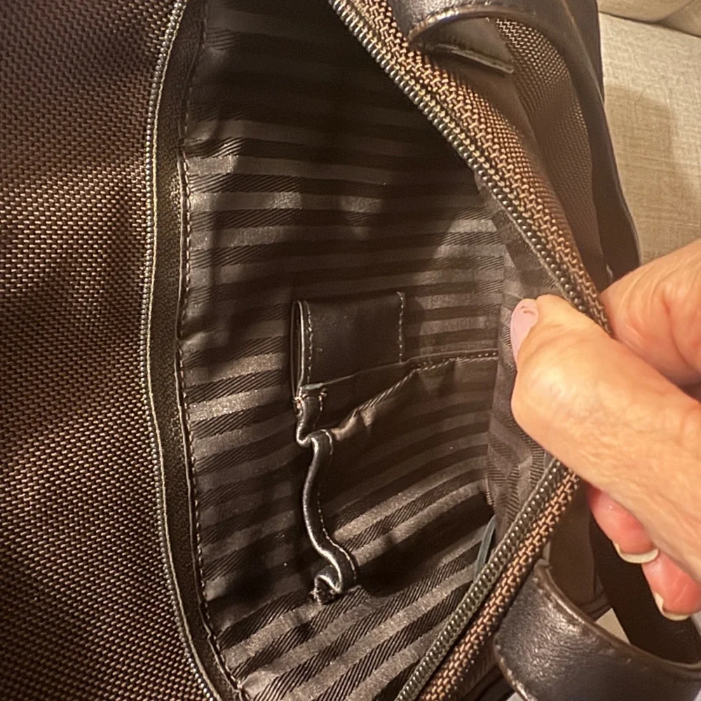 Tumi Brown Nylon and Leather Laptop Bag